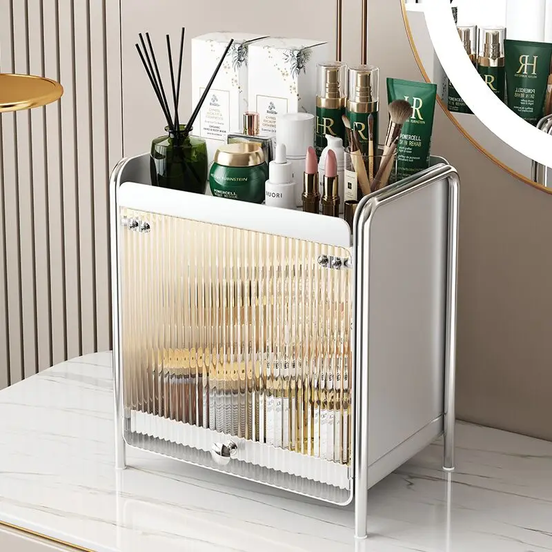 Luxury Skincare Tools - 化粧品収納ボックス、高級感のあるメイクアップオーガナイザー、大容量、卓上用、美容ツールやスキンケア用品の収納に最適、引き出し付き、化粧品やアクセサリーの収納に。