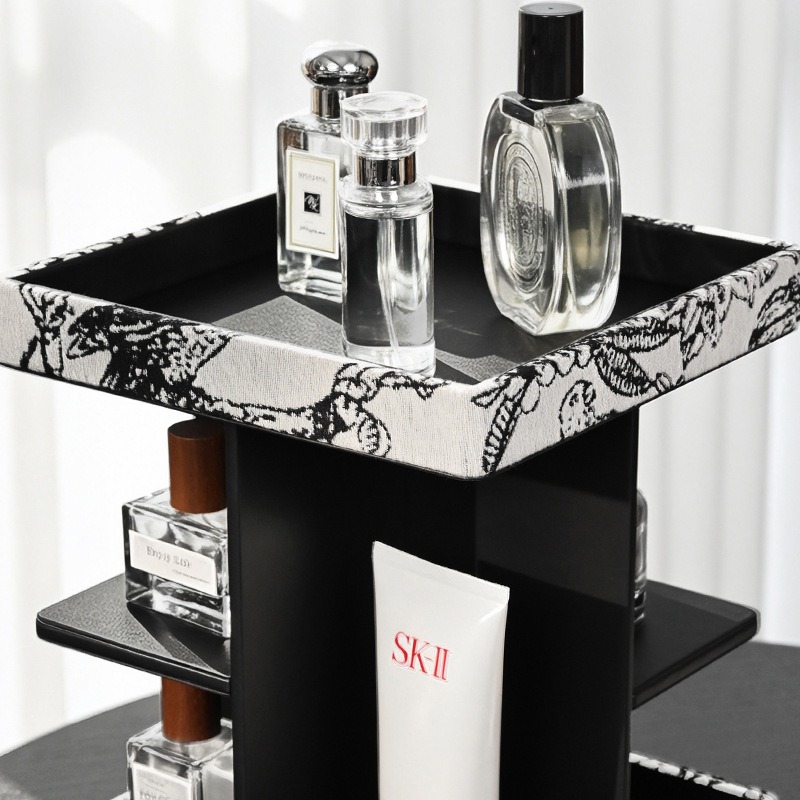 多層360 °   回転式の木目調化粧品収納オーガナイザー。 - Luxury Skincare Tools のレビューと価格
